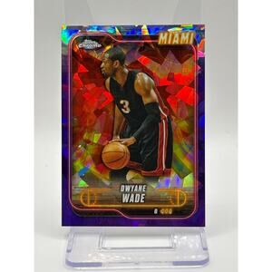 2024 Topps Chrome Sapphire Dwayne Wade Purple Sapphire Refractor 9/10 SSP Heat